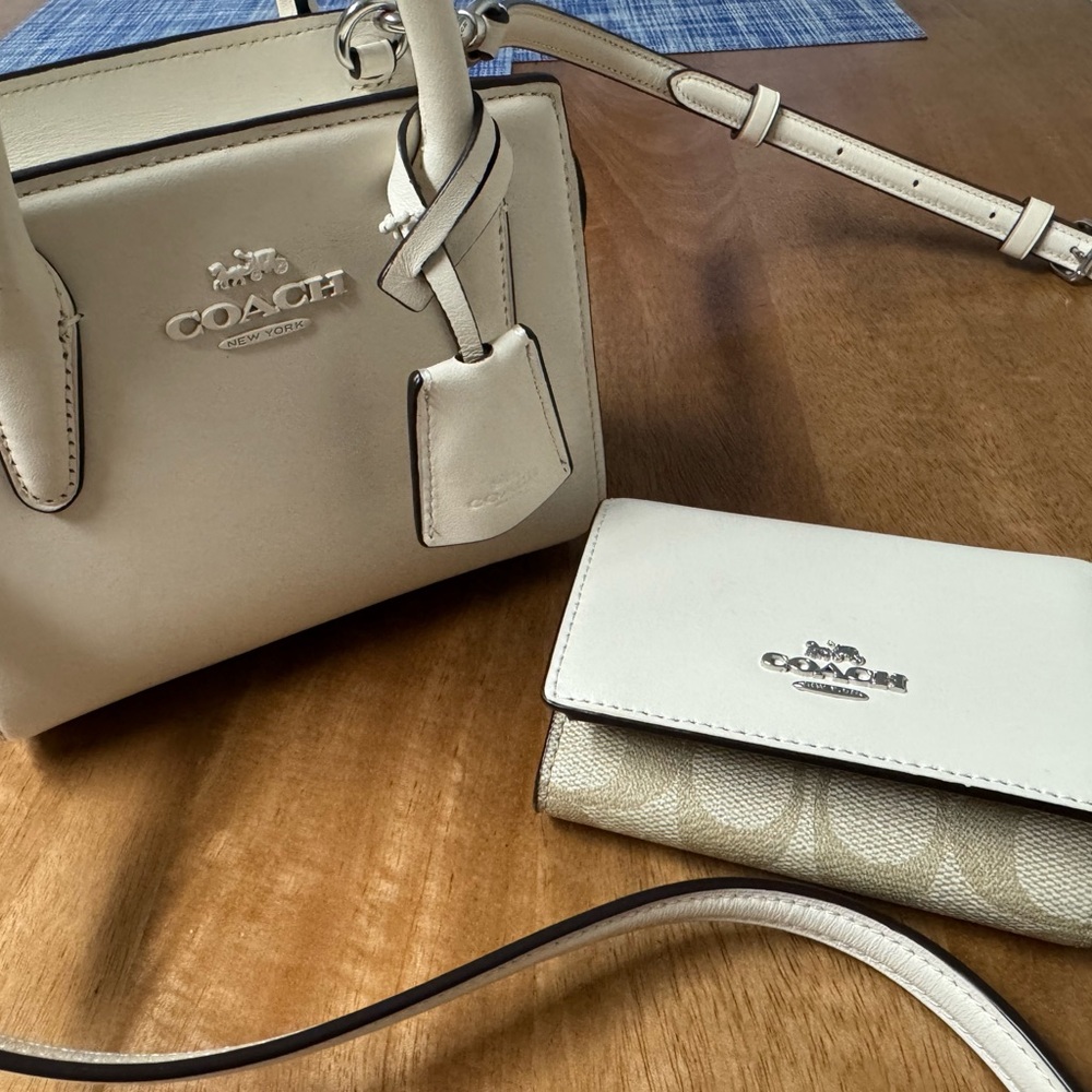 Coach Mini Andrea CarryAll Cream and Tan Set - Picture 2 of 5